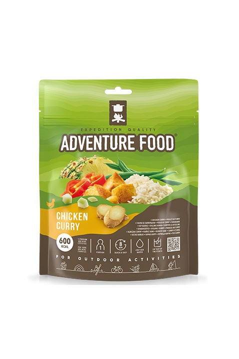 Adventure Food Chicken Curry tūristu pārtika vista ar rīsiem un karija mērci